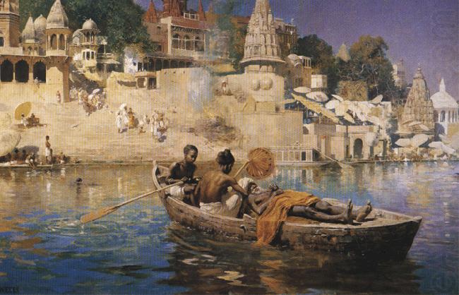 The Last Voyage-A Souvenir of the Ganges, Benares., Edwin Lord Weeks